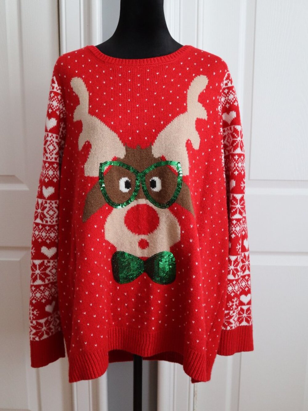 Torrid Ugly Holiday Christmas Sweater Reindeer Sequins Nordic Fair Isle Sz 4x